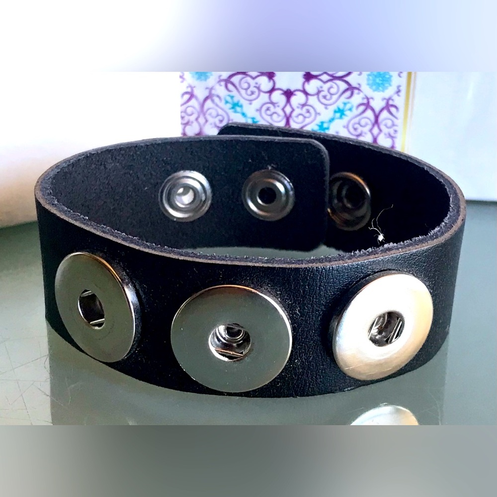 Faux Leather Snap Bracelet